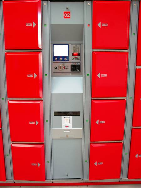 LockTec Locksafe Gepäckaufbewahrung in rot/hellgrau 2